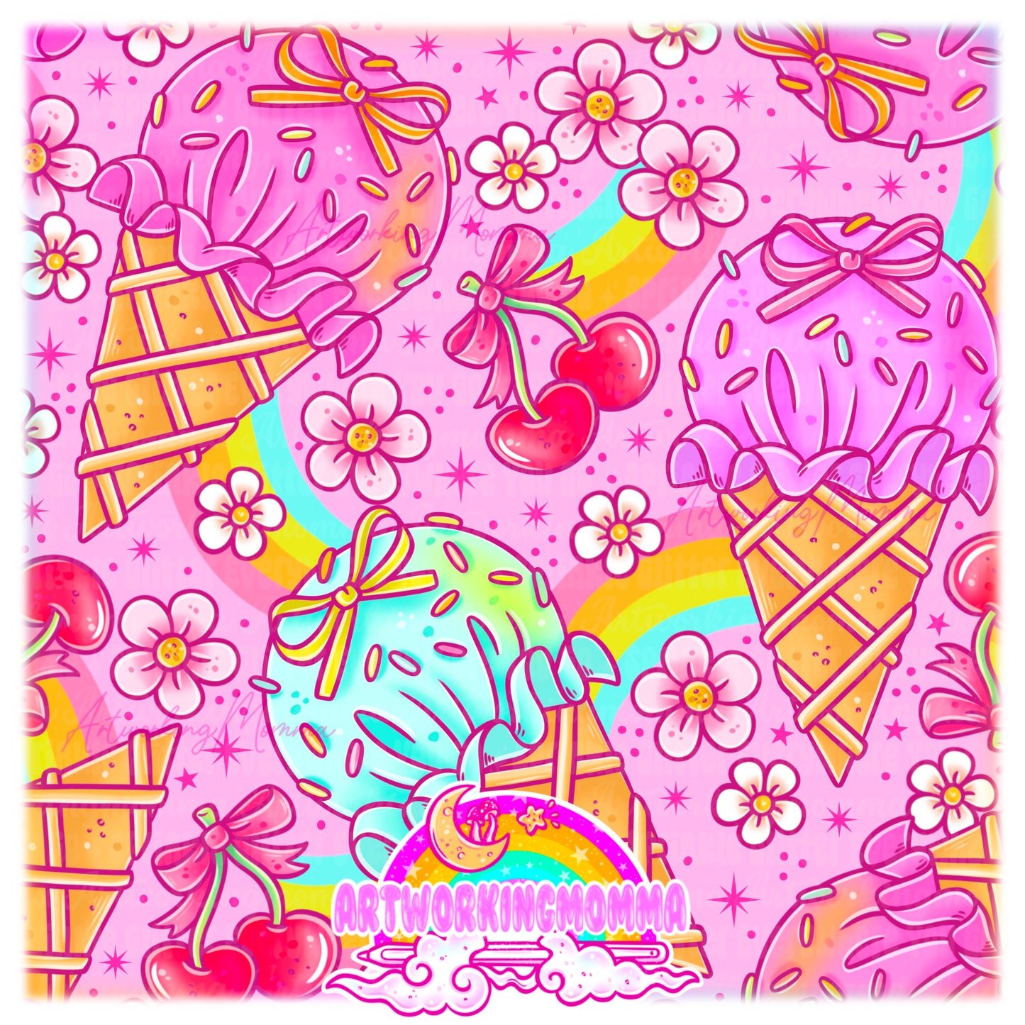 Fabric Coquette Ice Cream and PNG