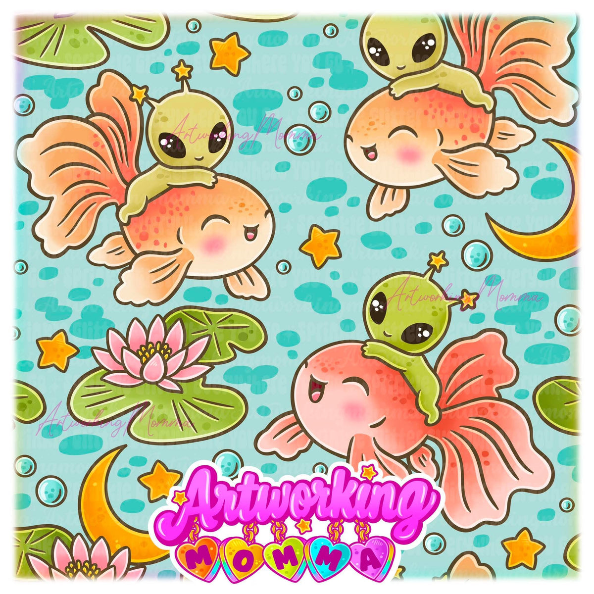 Alien Goldfish Riders & PNG