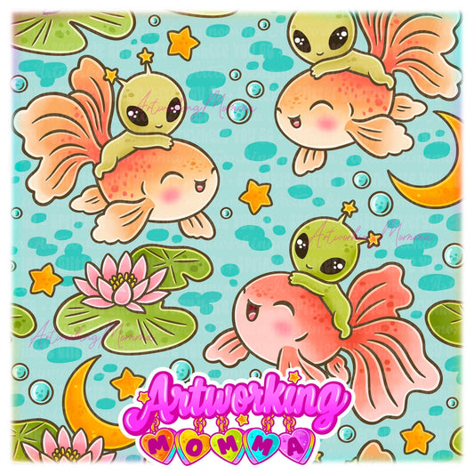 Alien Goldfish Riders & PNG