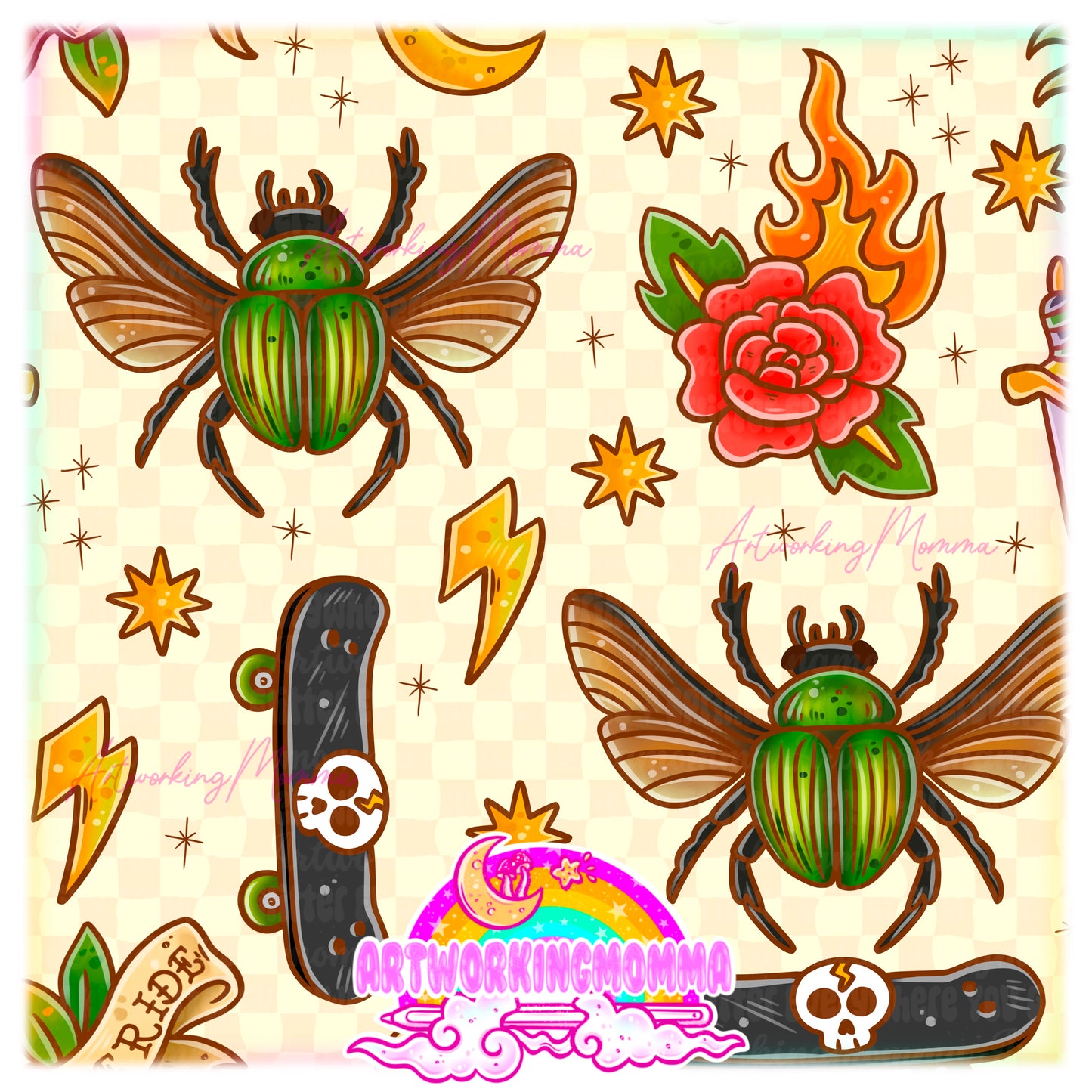 Tattoo Skater Bugs and PNG