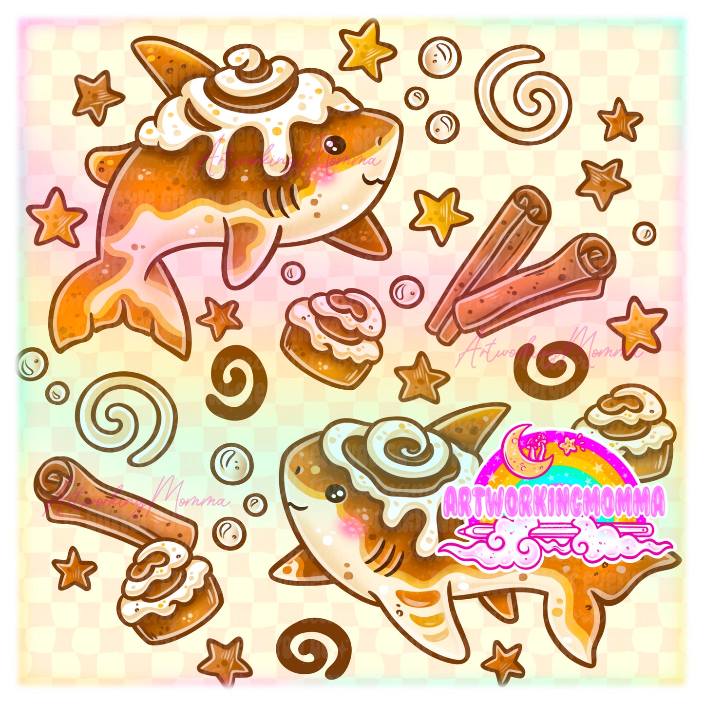 Cinnamon roll  Shark and PNG