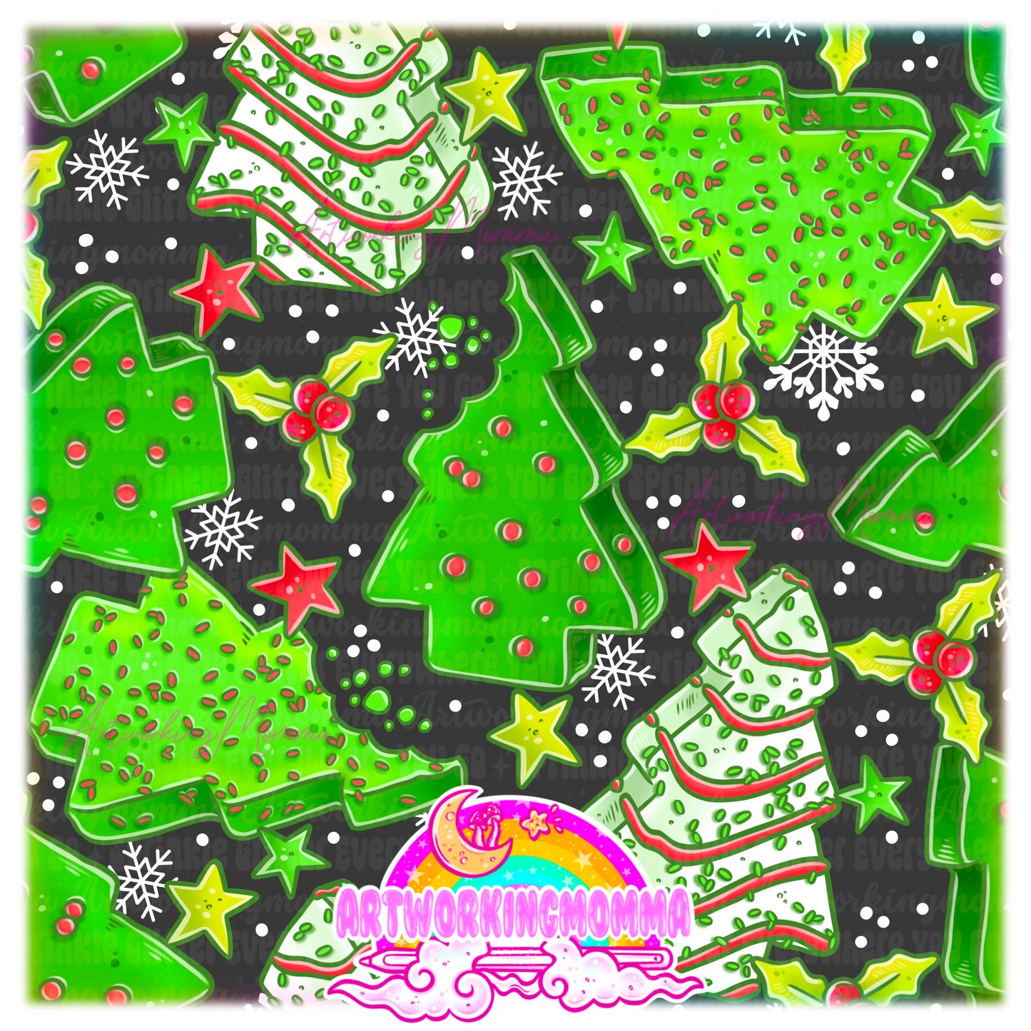 Green Christmas Cakes
