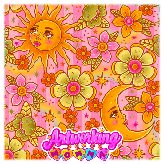 Pastel Summer Sun and Moon & PNG