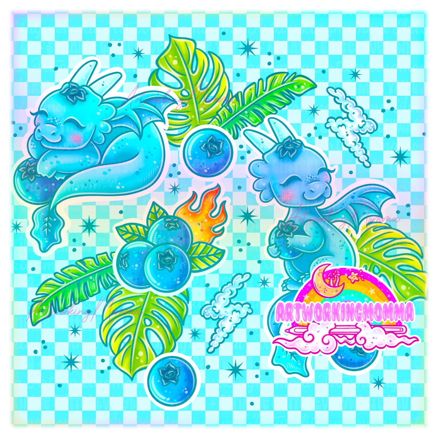 Blueberry Dragons PNG