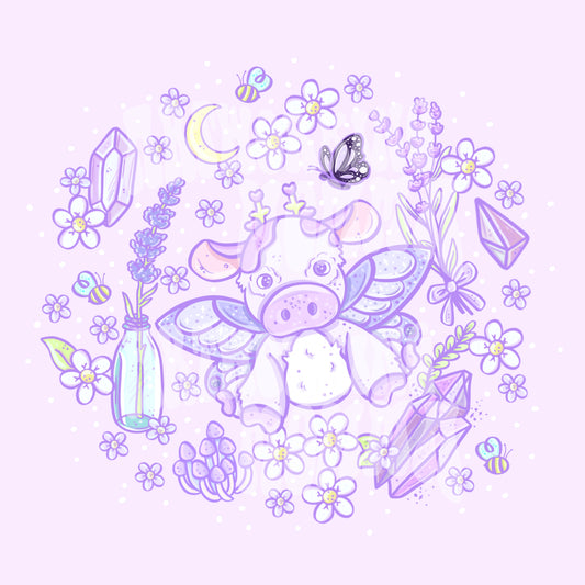 Lavender Cow PNG