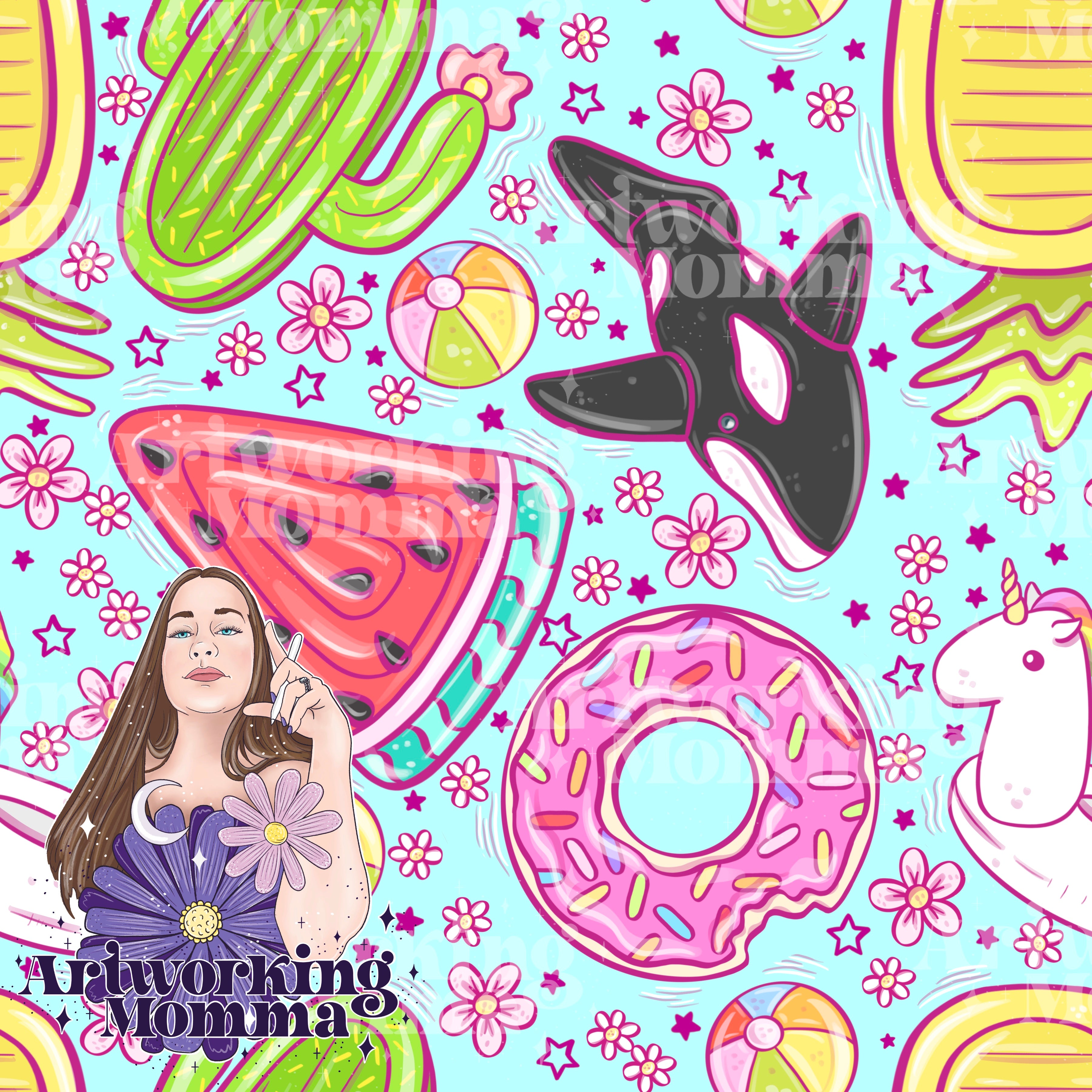 Pool Floaties Seamless ArtworkingMomma